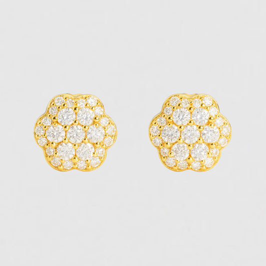 Moissanite Flower Earrings