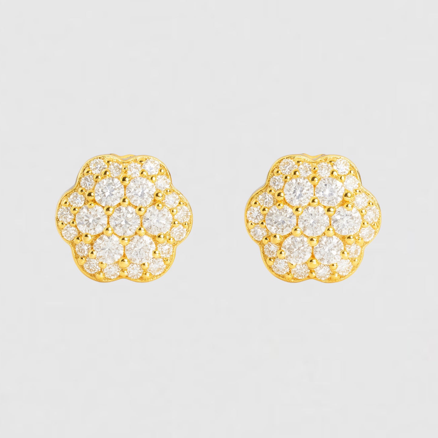 Moissanite Flower Earrings