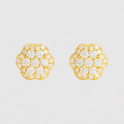 Moissanite Flower Earrings