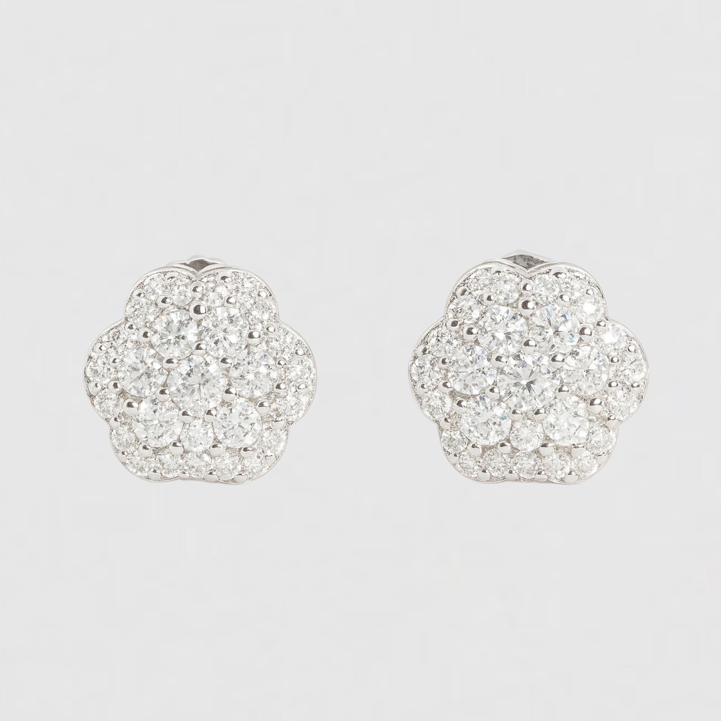 Moissanite Flower Earrings