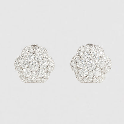 Moissanite Flower Earrings