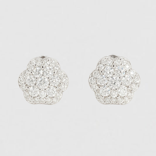 Moissanite Flower Earrings
