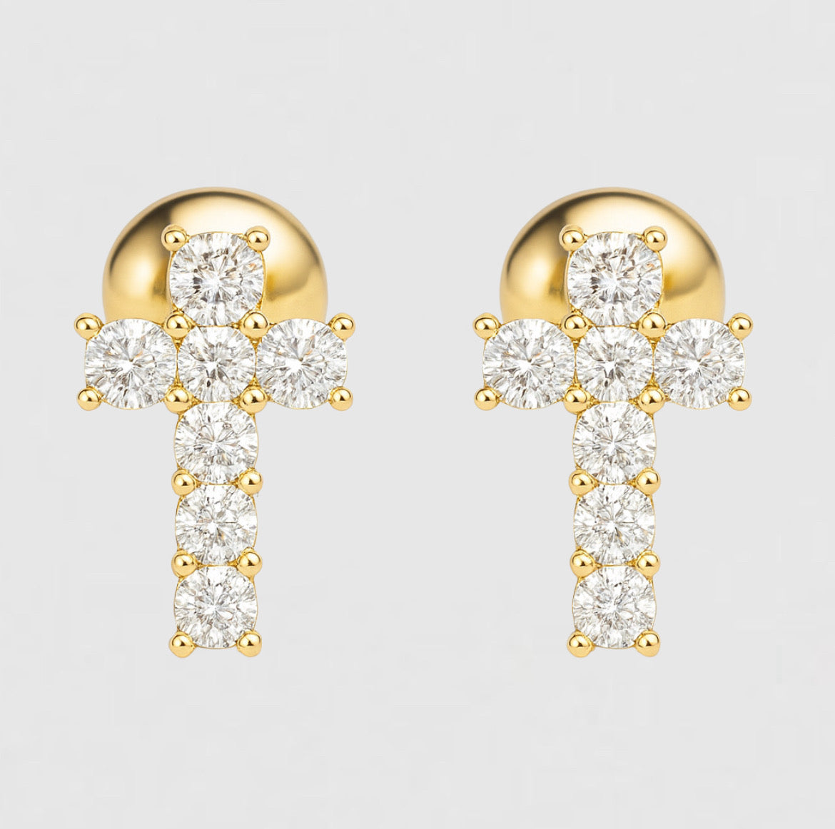 Moissanite Cross Earrings