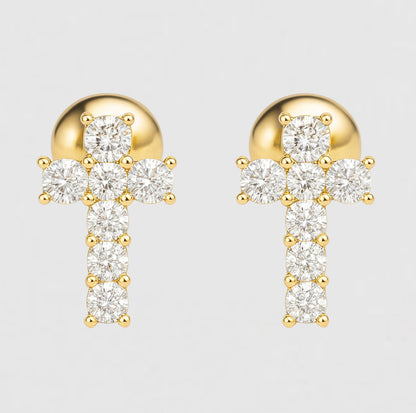 Moissanite Cross Earrings