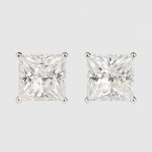 Princess Cut Moissanite Earrings