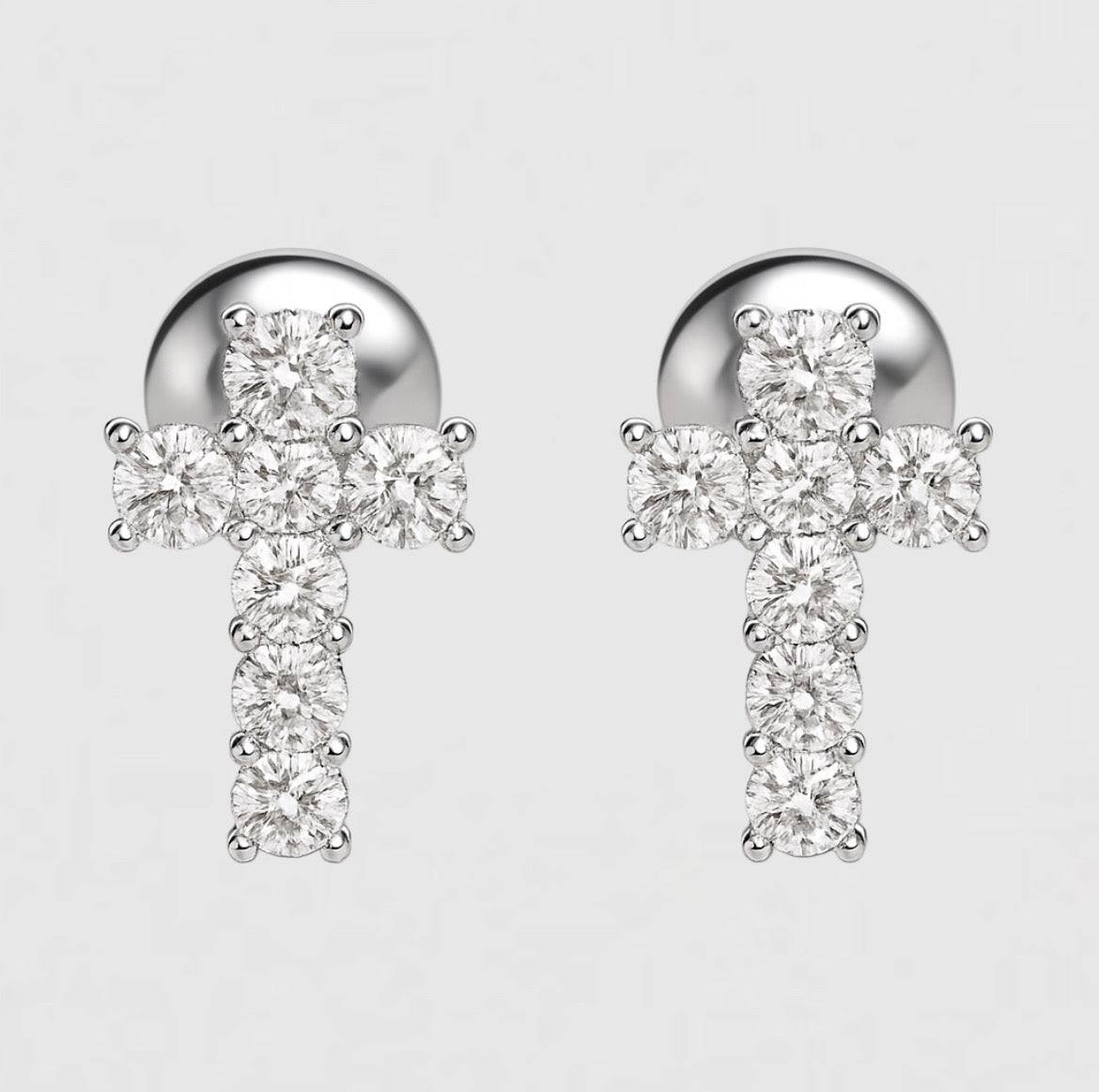 Moissanite Cross Earrings