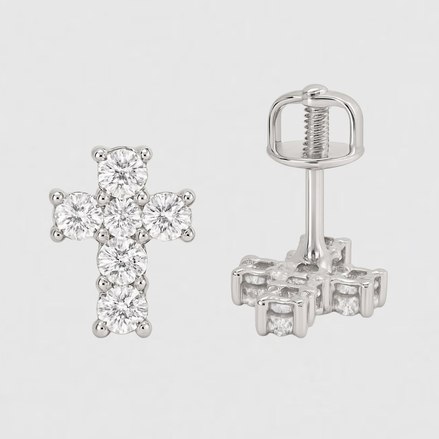 Moissanite Cross Earrings