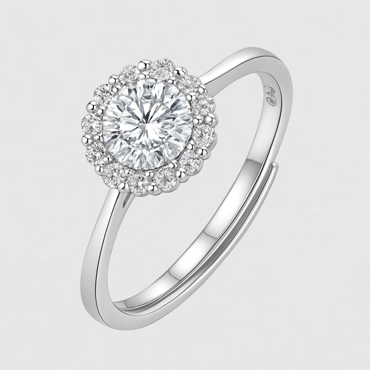 Moissanite Halo Ring