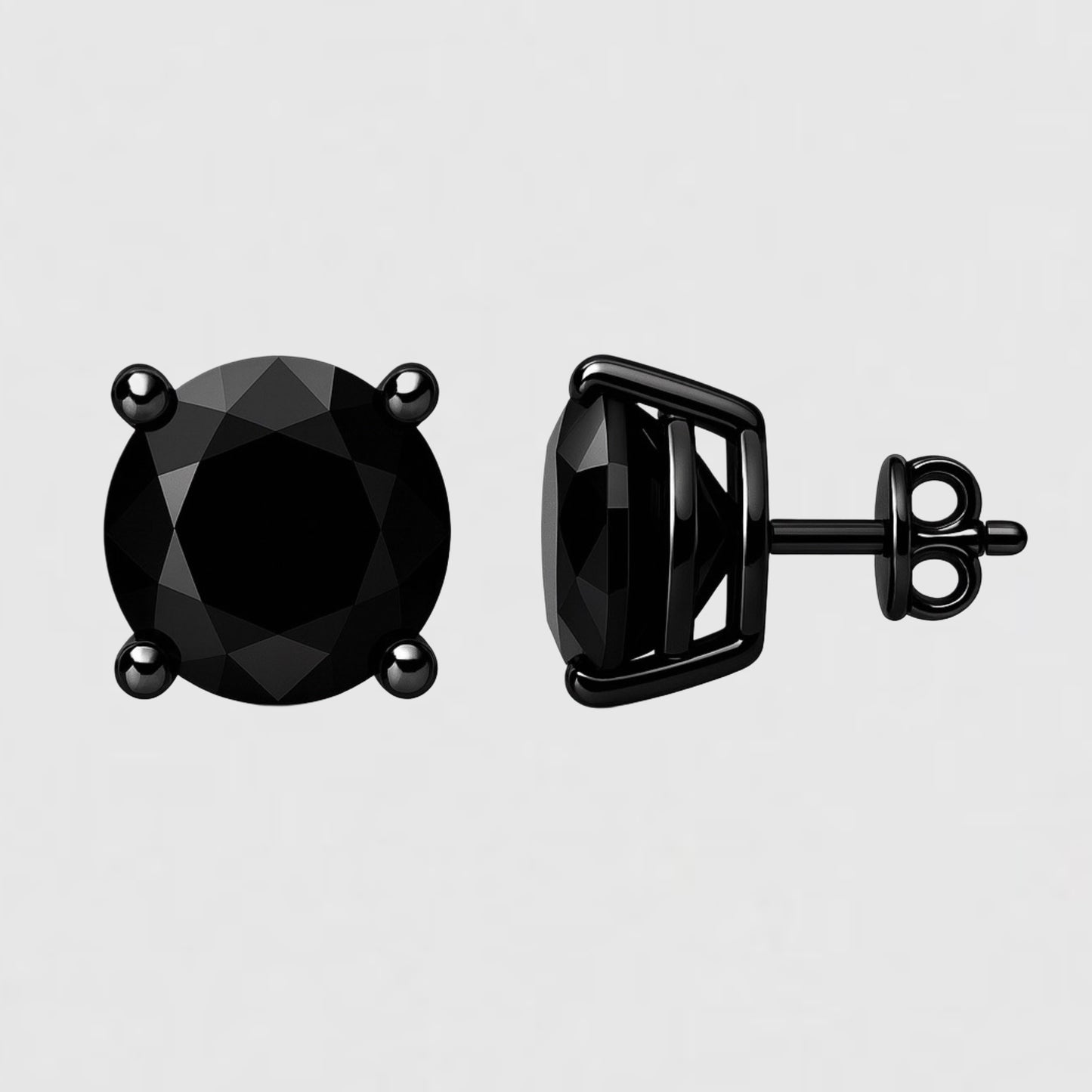 Black Moissanite Stud Earrings