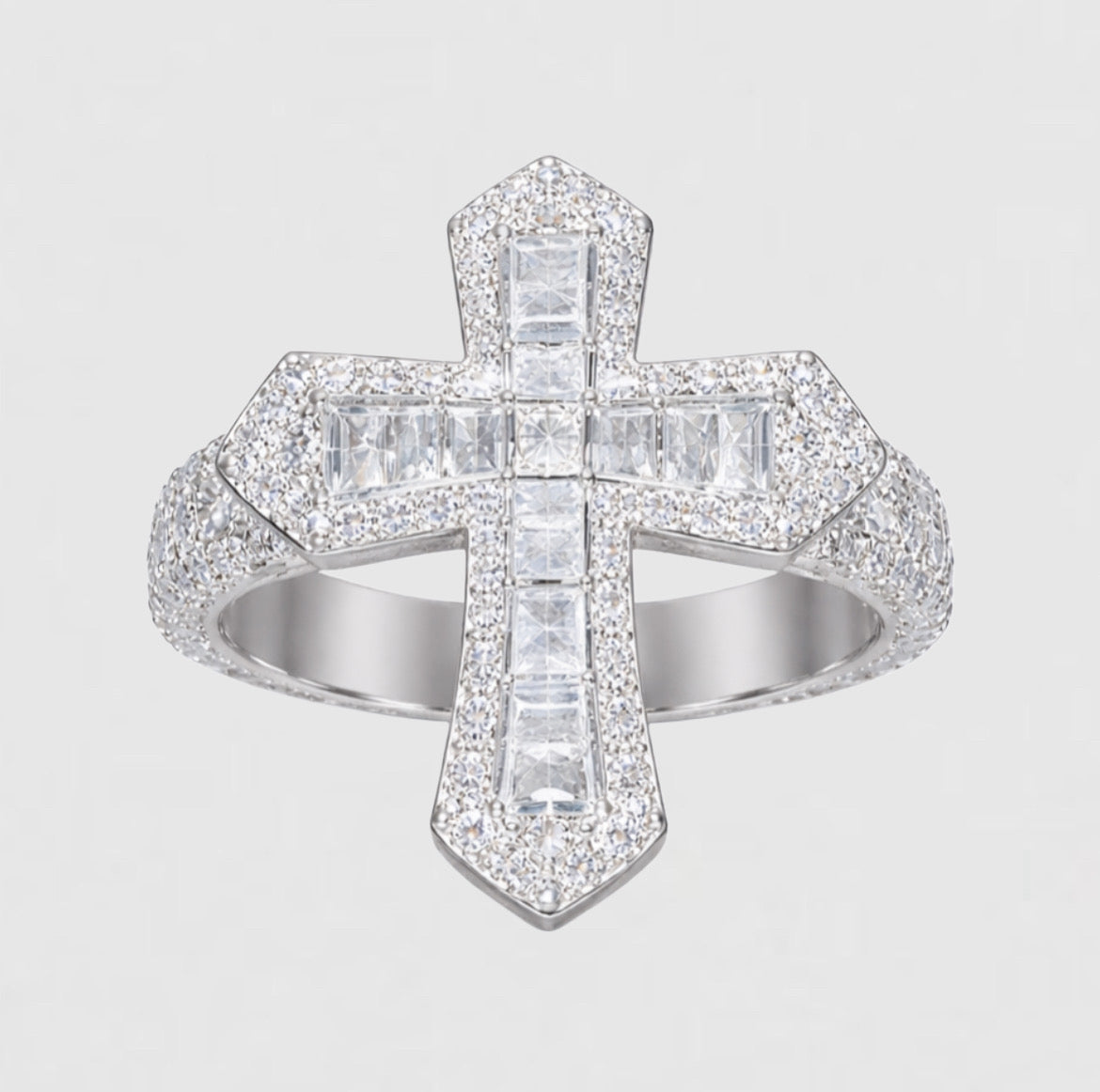 Moissanite Cross Ring