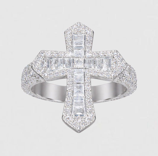 Moissanite Cross Ring