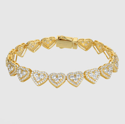 Moissanite Heart Bracelet