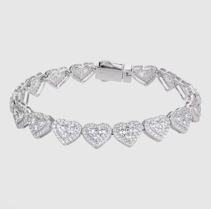 Moissanite Heart Bracelet