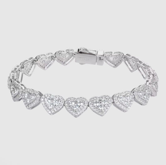 Moissanite Heart Bracelet
